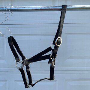 Black Nylon Horse Halter; Large